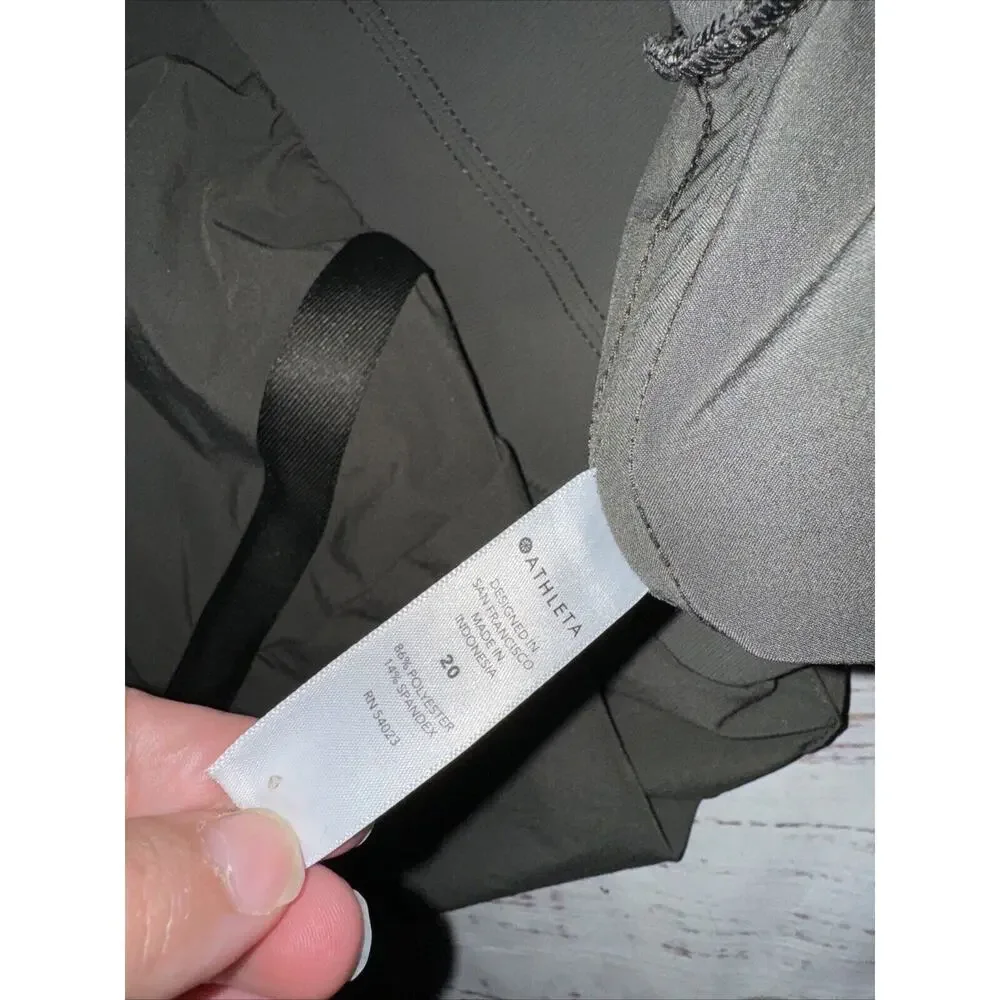 Athleta Women’s Nolita Wide‎ Leg Dark Green Pants Pull On Comfort Size 20